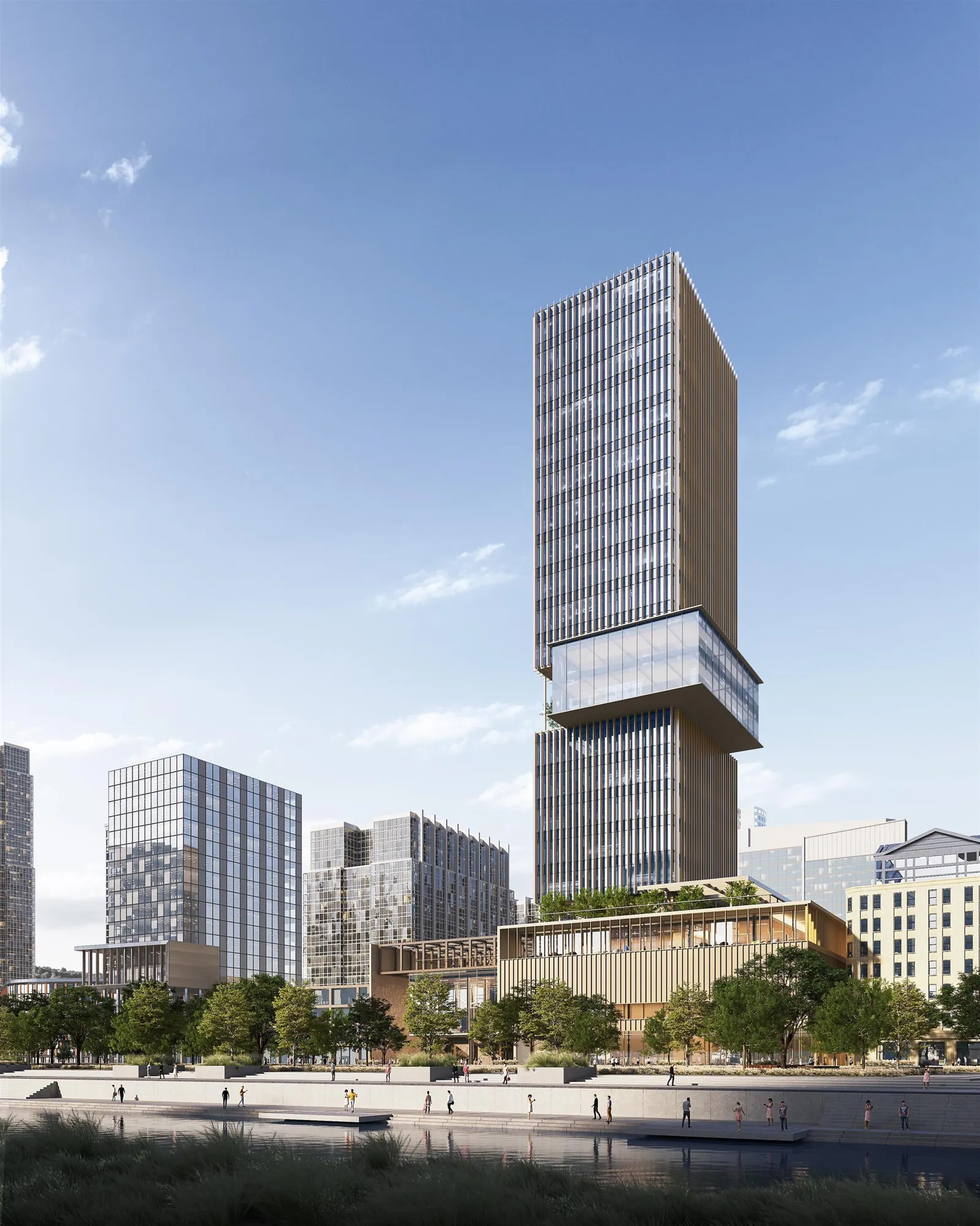 Still image: waterfront office tower